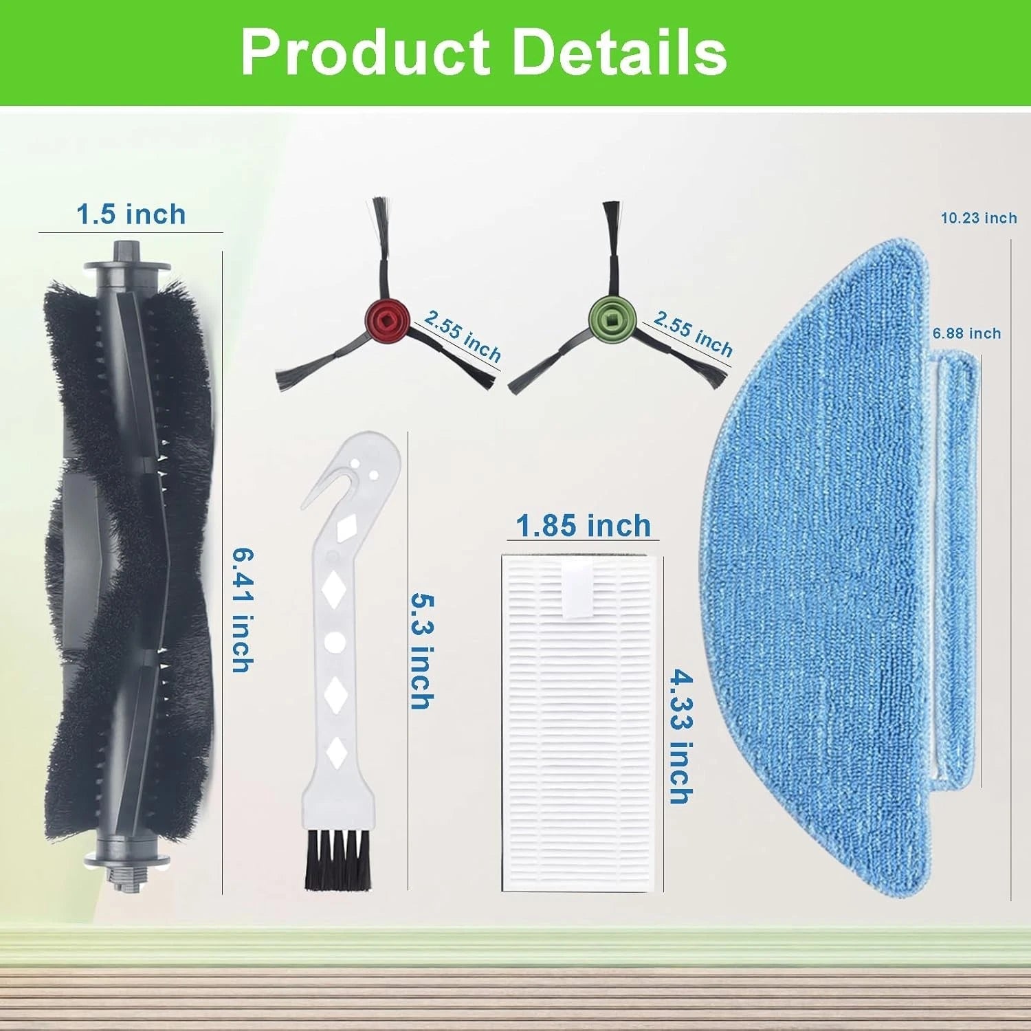 21-piece replacement accessory set, including 2 main brushes 07FC0E-D4 - KOEEK