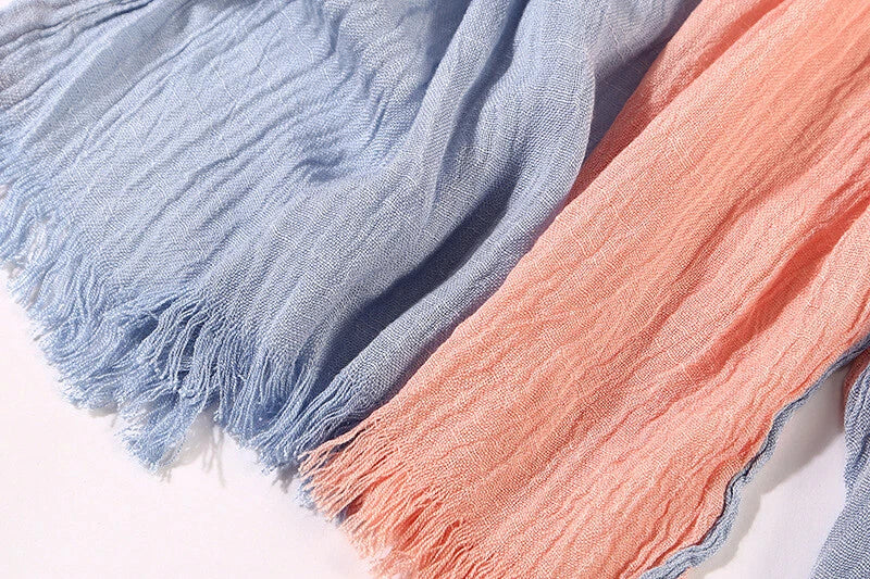 Men's Scarf Striped Cotton Blend Shawls Pleated Scarves Unisex Scarf Warm Wraps 07FC0E-D4 - KOEEK