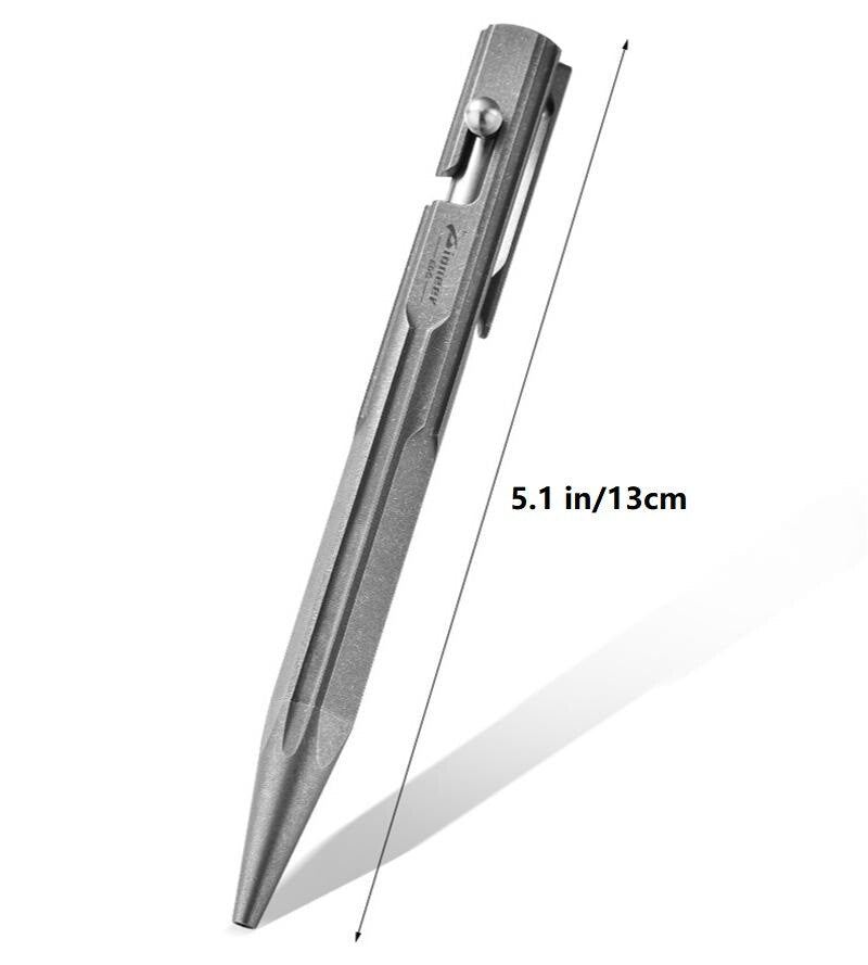 Titanium Bolt Action Ballpoint Pen EDC Pocket Pen Business Office Writing Gift 07FC0E-D4 - KOEEK