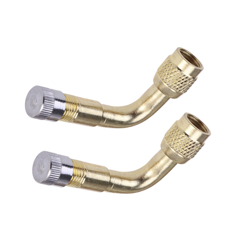 new 2pcs/set 90 Degree Air Brass Stem Extension Adapter Car Truck Motorcycle Scooter koeek - KOEEK