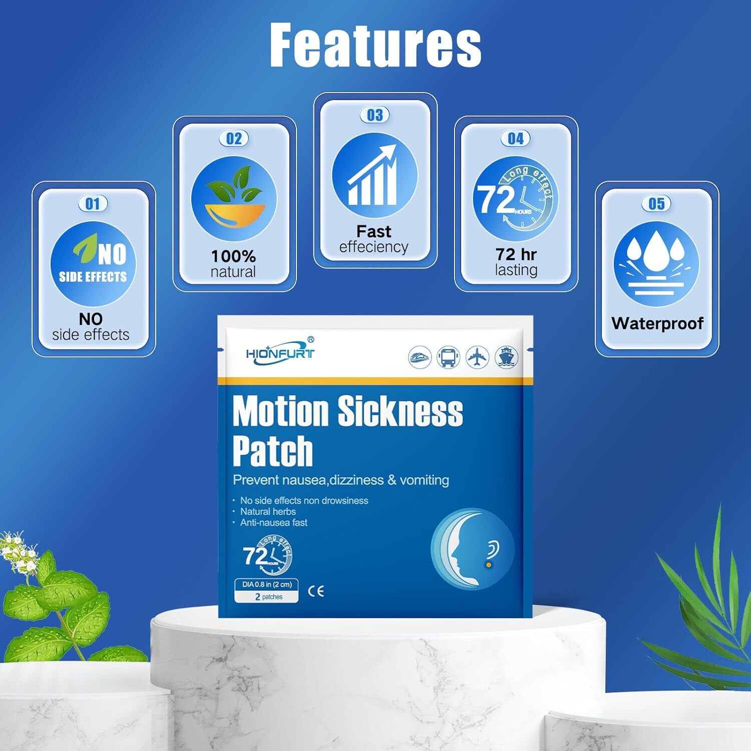 new 32ct Motion Sickness Patches – Sea for Cruise, Car,...
