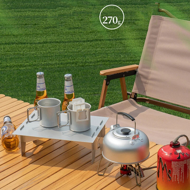 1pc Mini Portable Aluminium Alloy Folding Table Outdoor Camping BBQ Picnic 07FC0E-D4 - KOEEK