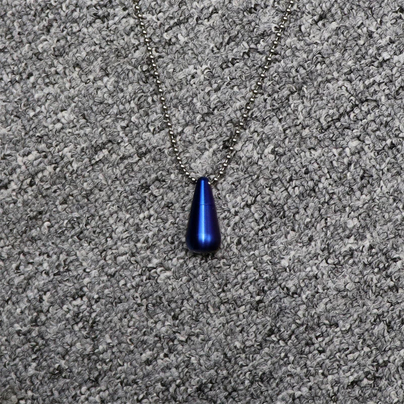 EDC Pure Titanium Waterproof Pill Box case Holder Container Necklace Pendant 07FC0E-D4 - KOEEK