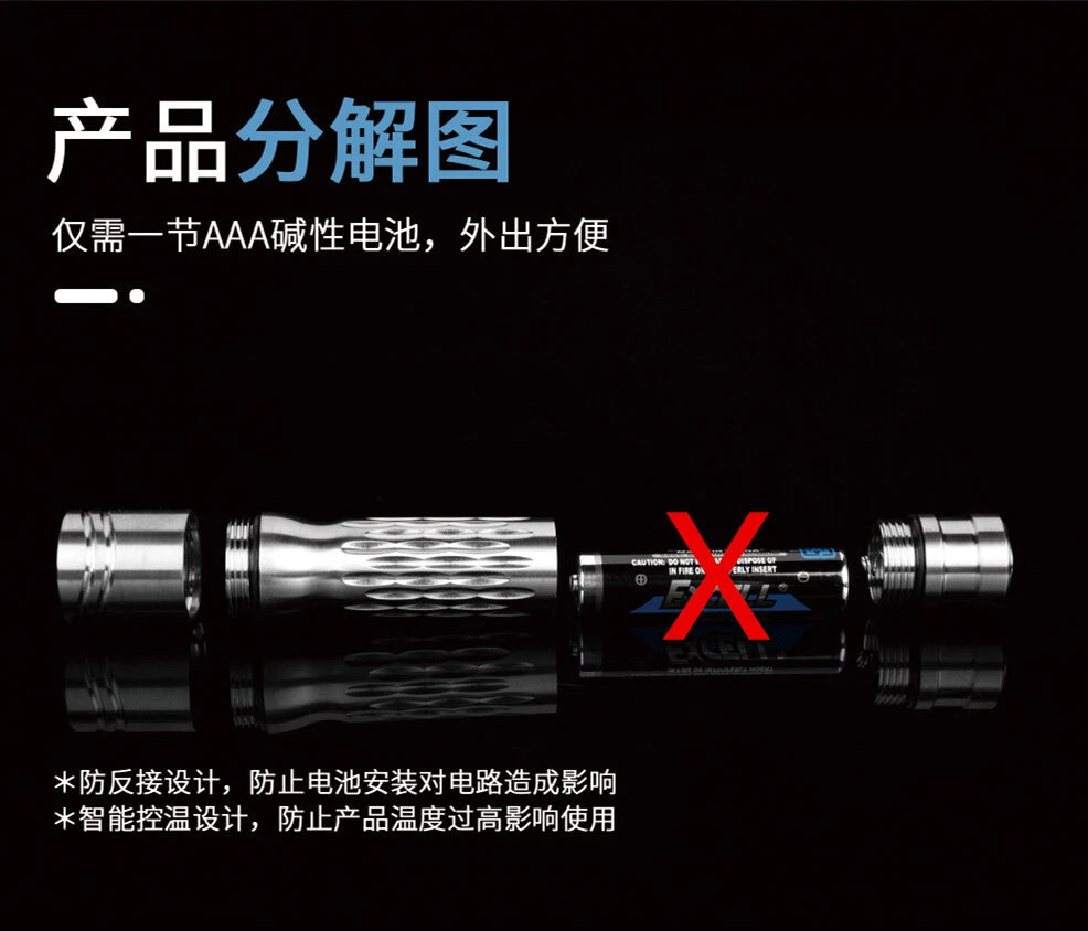 TWOSUN Titanium Alloy Tactical Mini Flashlight LED Light Outdoor Camping Lamp 07FC0E-D4 - KOEEK