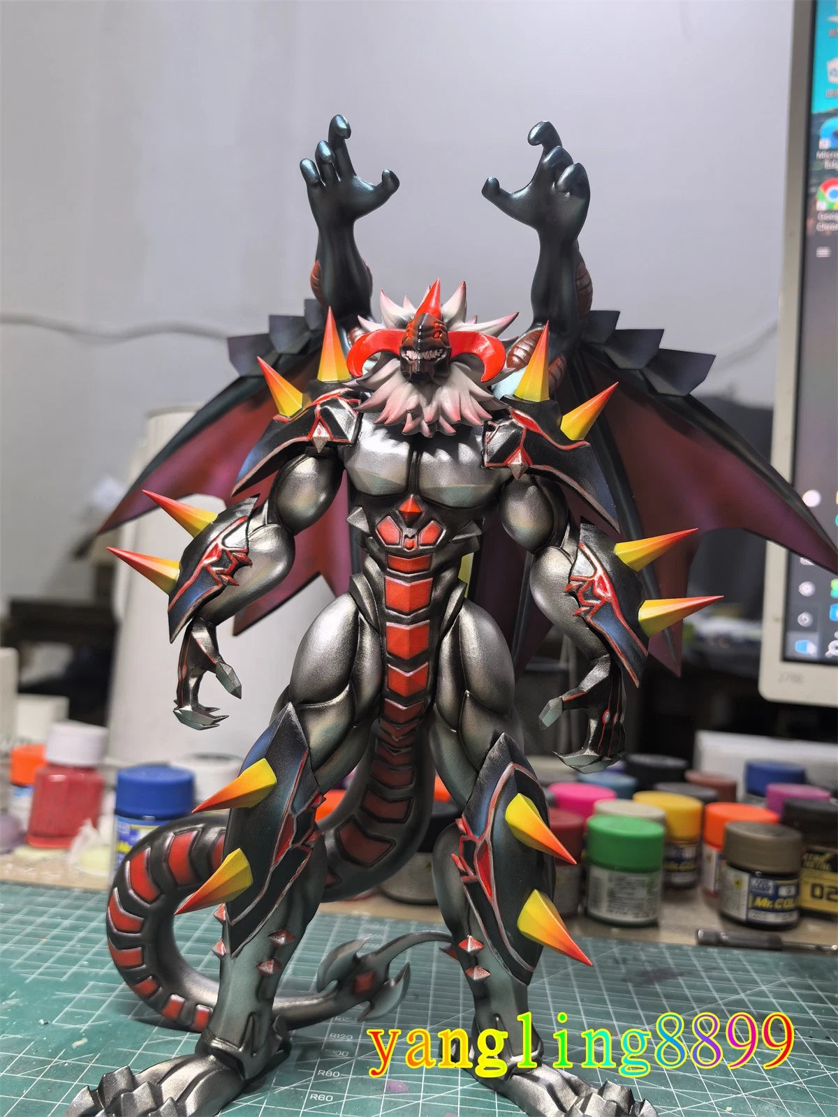 YU-GI-OH! 5DS Hot Red Dragon Archfiend King Calamity Resin Figure Model Toy 25cm 07FC0E-D4 - KOEEK