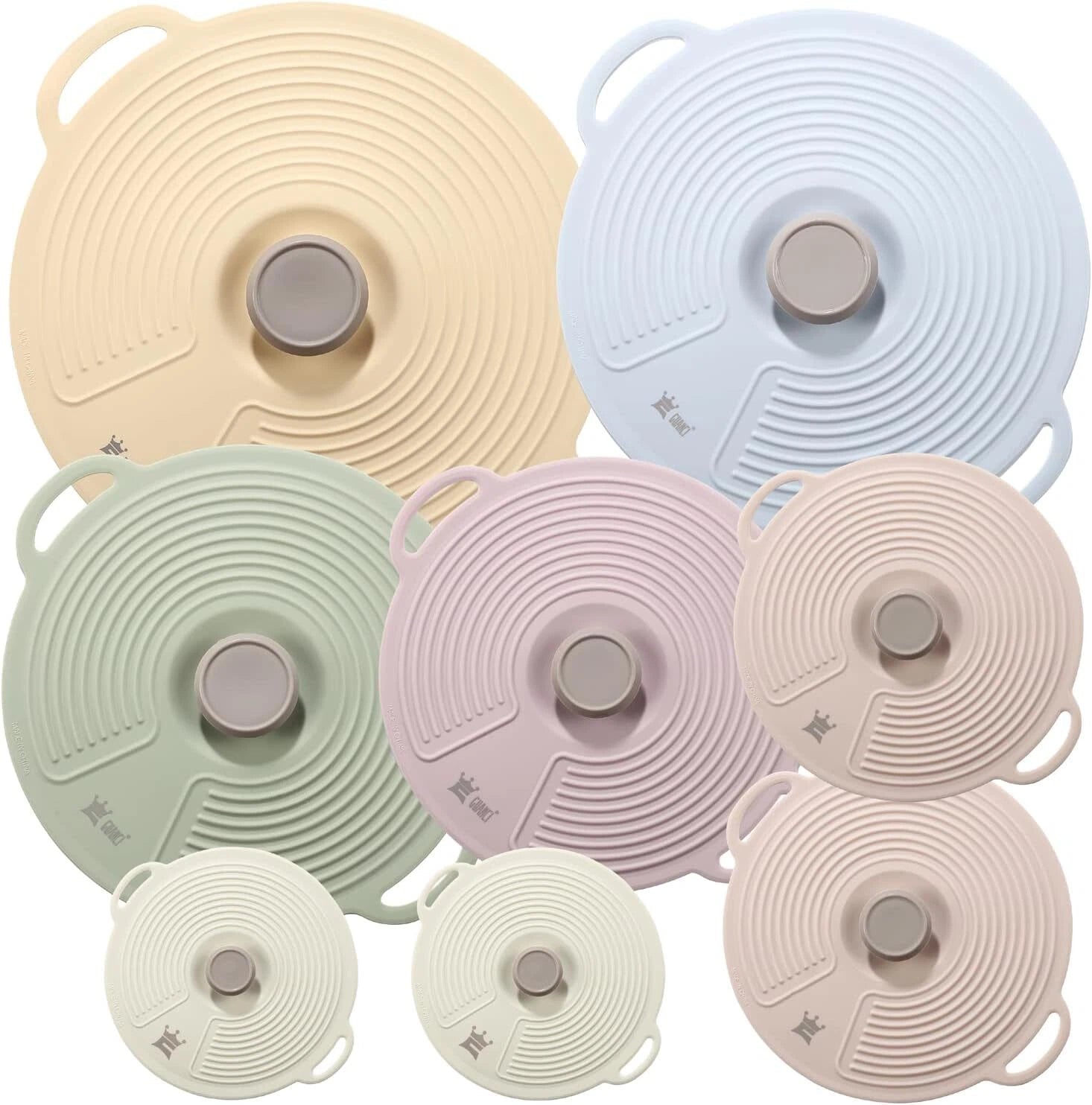 8 Pack Silicone Lids for Bowl Silicone Microwave Cover with 6 Sizes Reusable 07FC0E-D4 - KOEEK