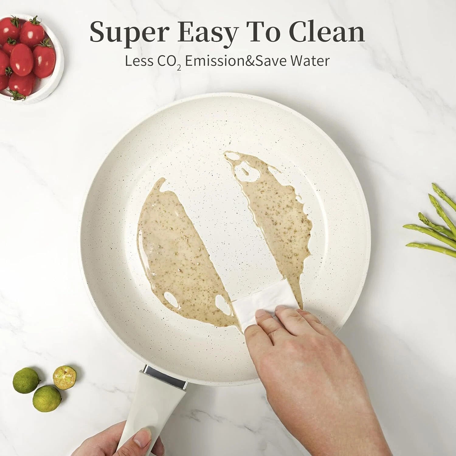 Ceramic Frying Pan Set with Lid , Induction Omelette Frying Pan Set 07FC0E-D4 - KOEEK