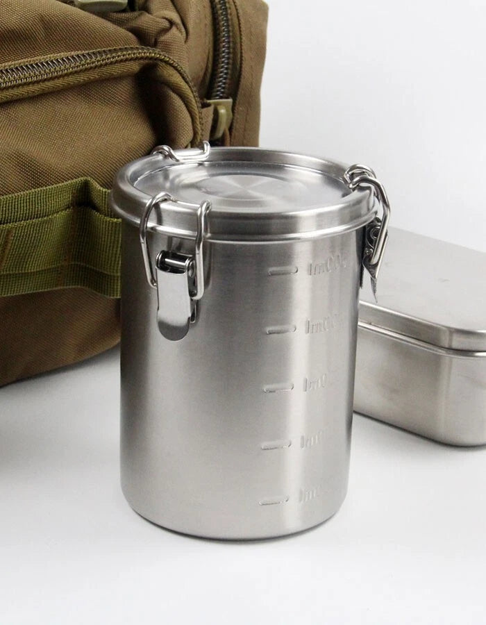 520ML Stainless Steel Bottle Storage Sealed Tea Can Outdoor CampingTravelTankEDC 07FC0E-D4 - KOEEK