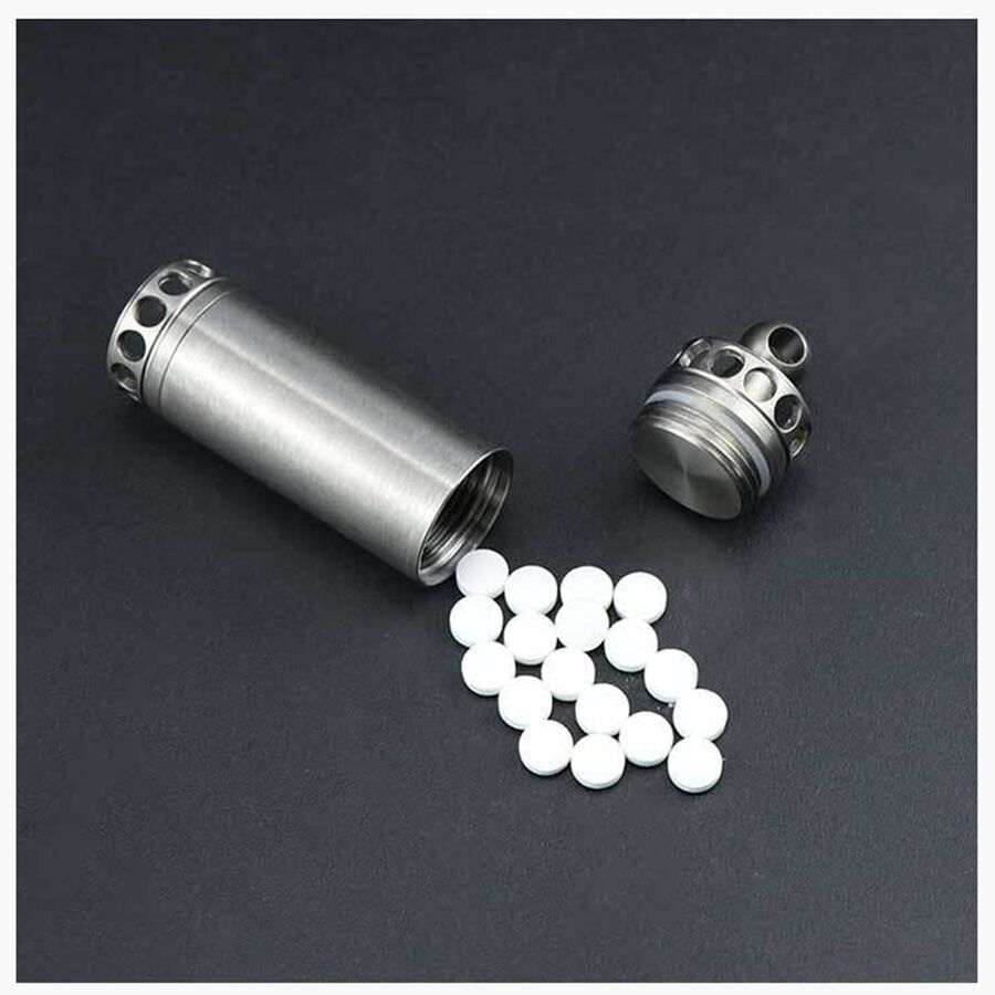 EDC Titanium Tool Waterproof Container Survival Case Box Outdoor For Pill Match 07FC0E-D4 - KOEEK