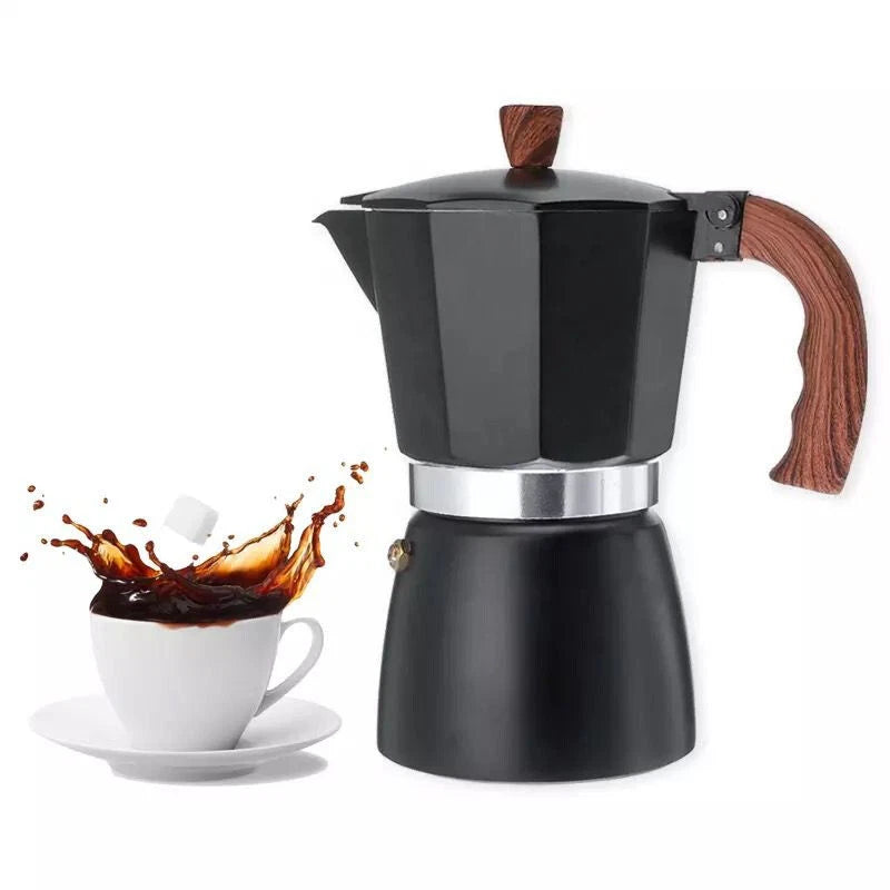 Coffee Espresso Maker Aluminum Stovetop Mocha Moka Percolator Pot Kettle 6 Cups 07FC0E-D4 - KOEEK
