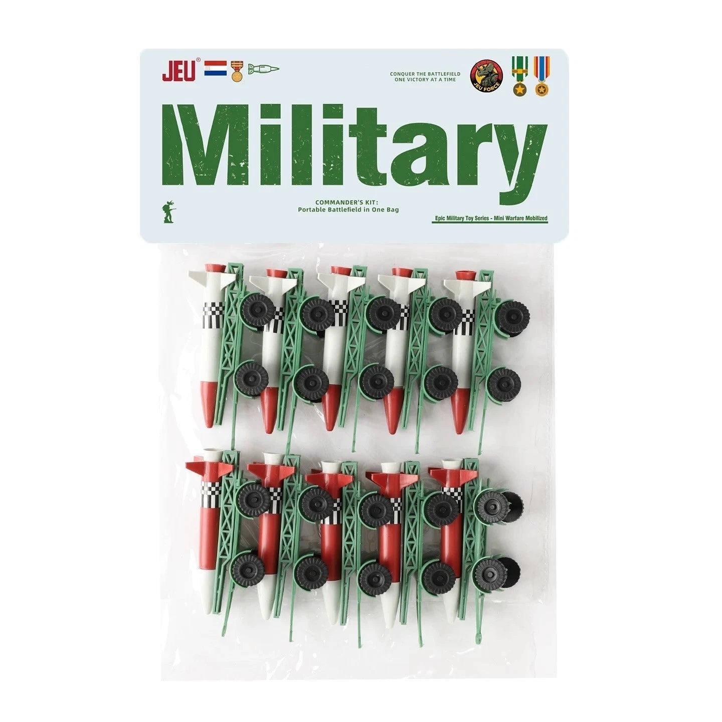JEU 10Pcs Military Missile Rocket Transport Truck Set, Diecast Toy Gift for Boy JEU - KOEEK