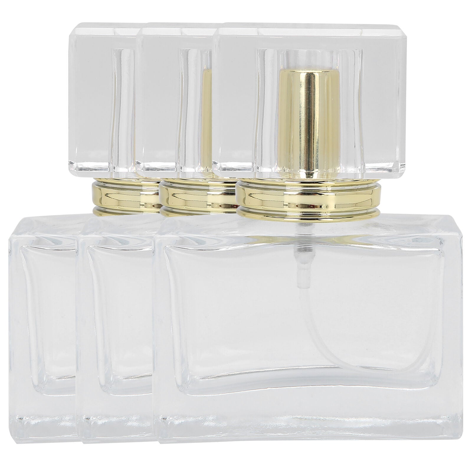 new 3pcs Empty Perfume Bottle Refillable Perfume Spray Bottle Dispenser(Gold ) HGF koeek - KOEEK