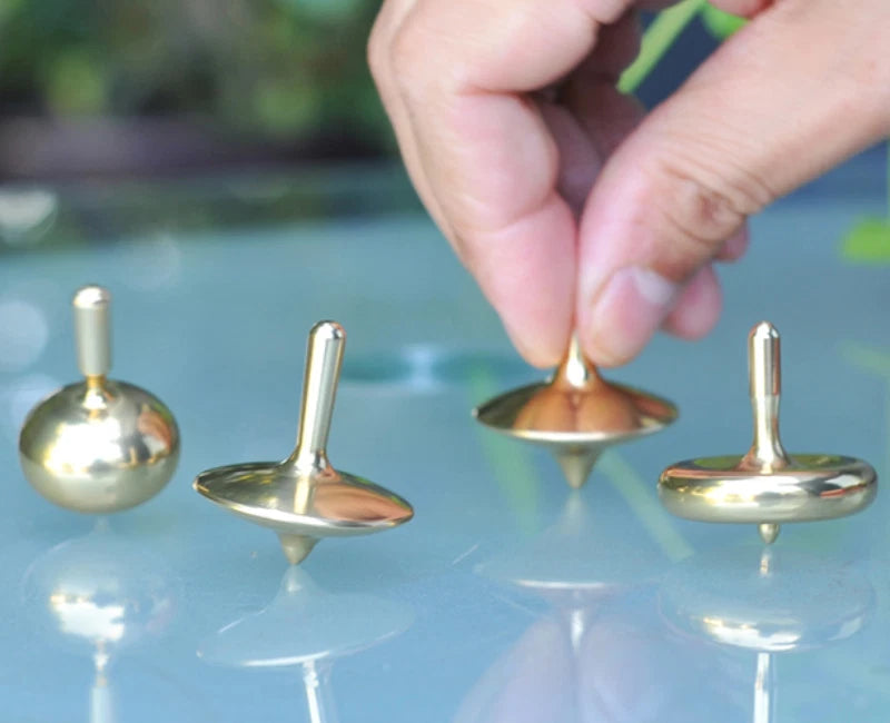 EDC Spinning Top Hand Spinner CNC Stainless Steel Brass Toys Gift Brief Design 07FC0E-D4 - KOEEK