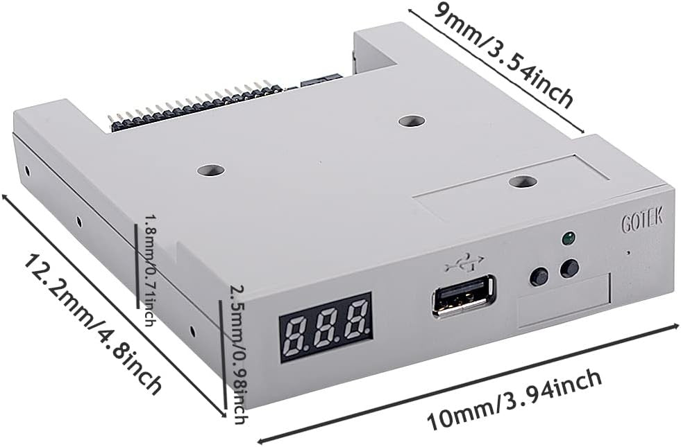 new GoTEK SFR1M44-U100 3.5 Inch 1.44MB USB SSD Floppy Drive Emulator Grey GOTEK - KOEEK