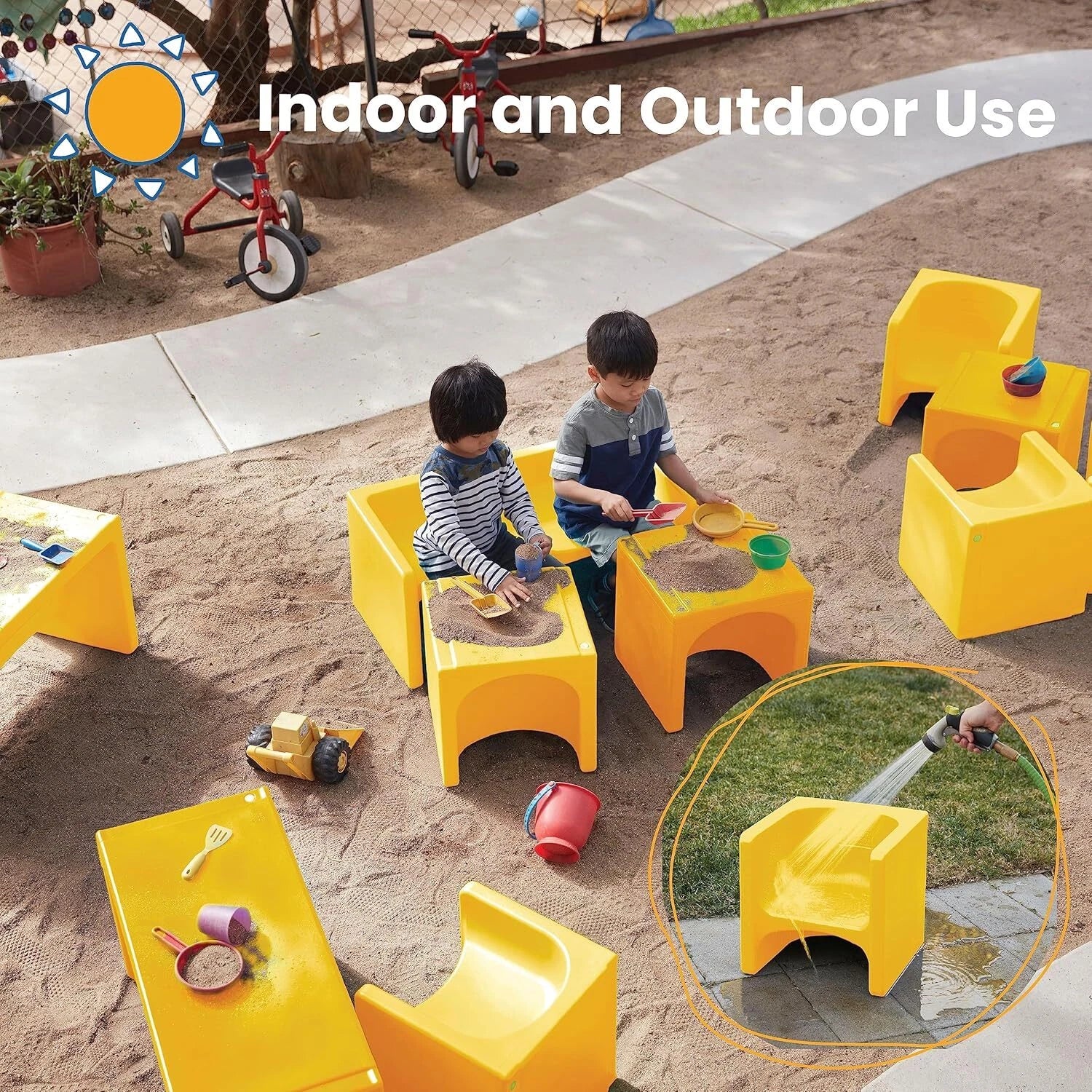 3 in 1 Cube Chair, Children's Furniture, Yellow 07FC0E-D4 - KOEEK