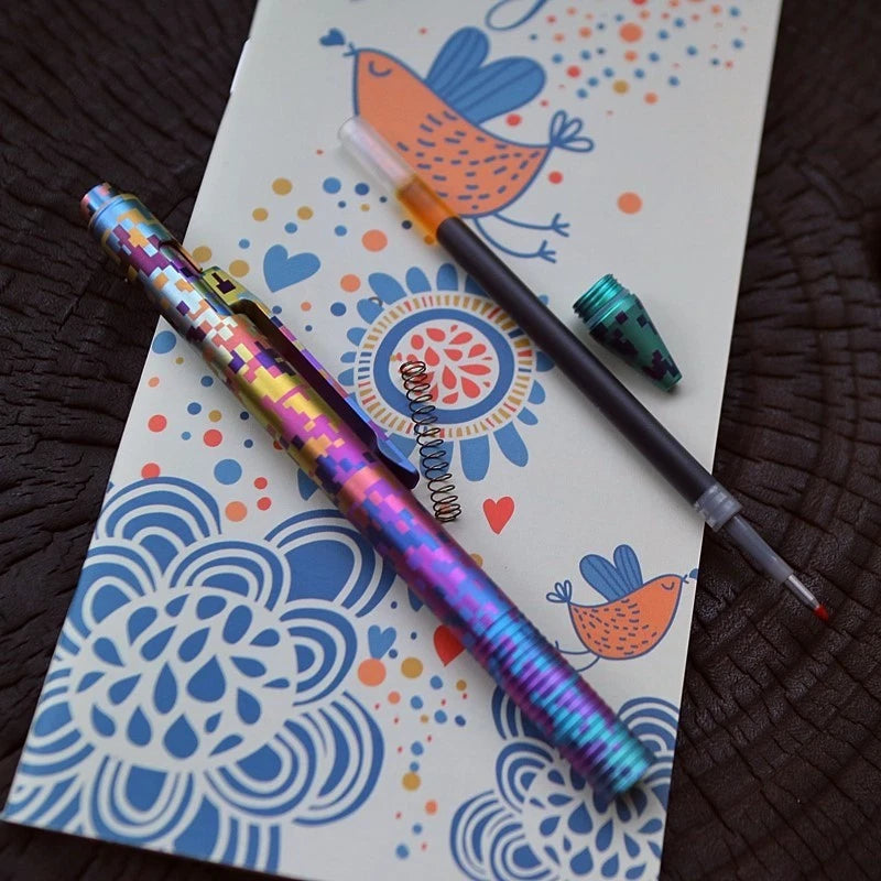 Titanium Ballpoint Pen Multicolor Pocket Writing Signature Pen Business Office 07FC0E-D4 - KOEEK
