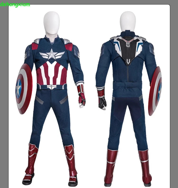 Captain America 4 Falcon Sam Wilson Men Cosplay Costume Top Pants Outfits Props 07FC0E-D4 - KOEEK
