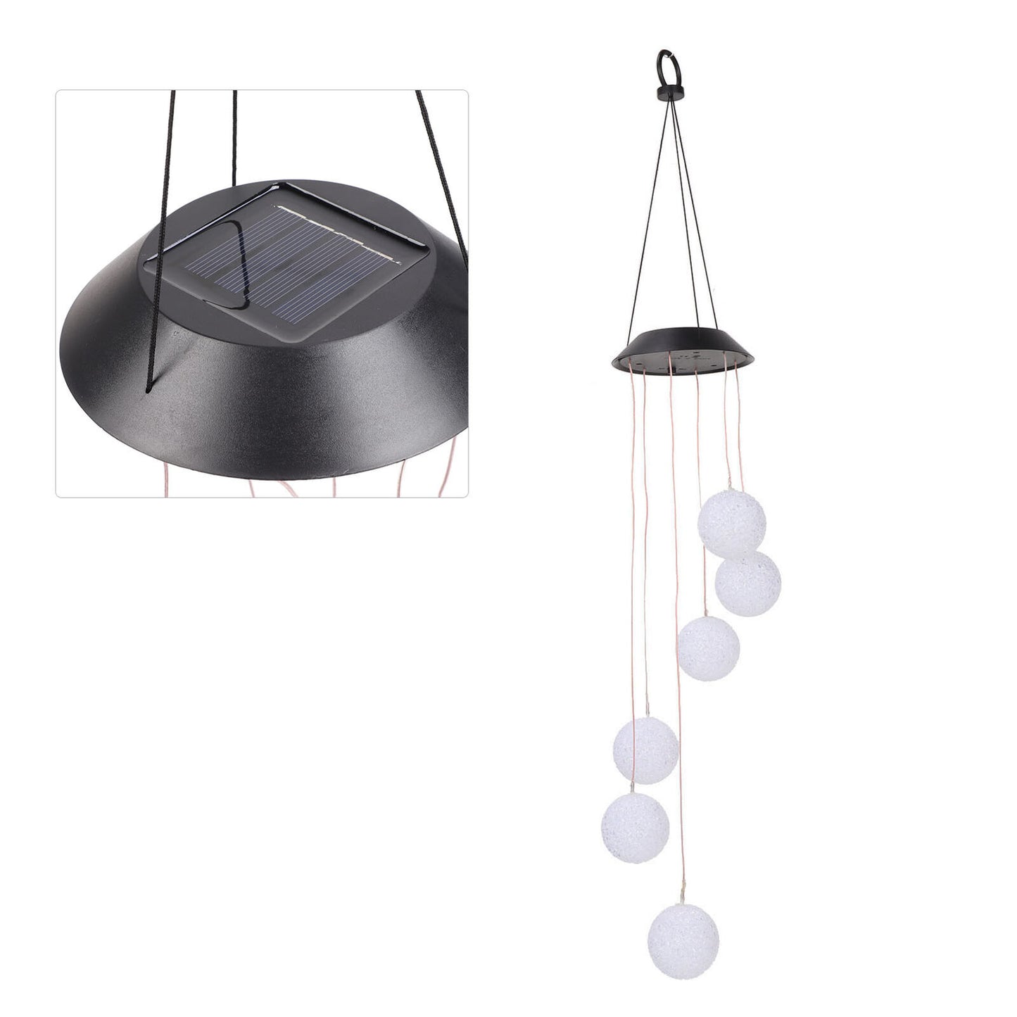 new Solar Crystal Ball Wind Chimes Light 100LM IP45 Waterproof Decorative Lamp For I koeek - KOEEK