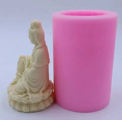 3D Silicone Mold Avalokitesvara Buddha Statue Candle Soap DIY Buddhism Decor 07FC0E-D4 - KOEEK
