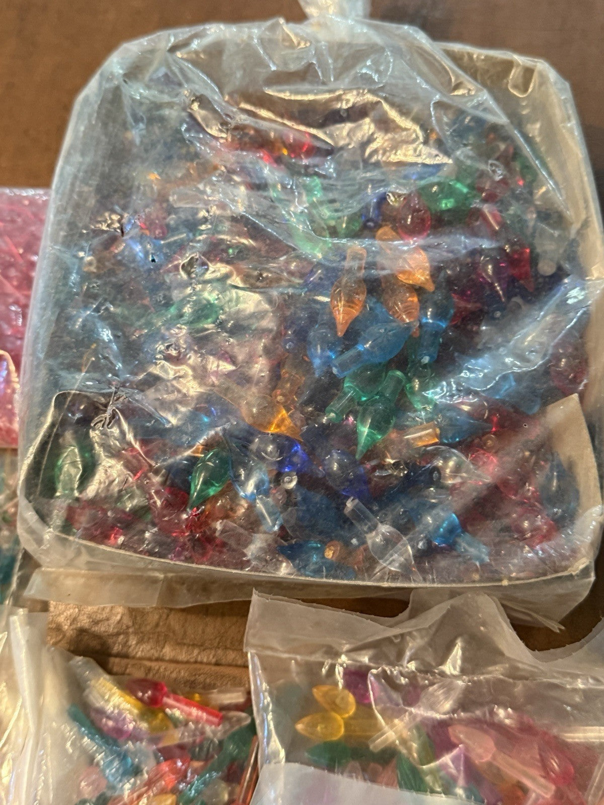 NOS Vtg Crafters Lot /Ceramic Christmas Tree MINI Lights Twist Flame Bulbs Pegs 07FC0E-D4 - KOEEK