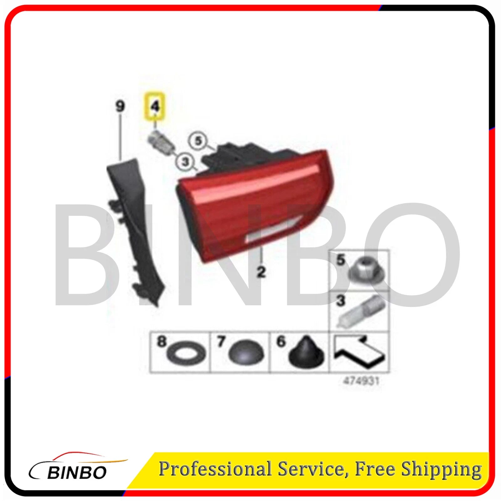 Tail Rear Lamp Socket For BMW 3 5 7 Series X6 Z4 E65 E66 F30 F31 63117407330 07FC0E-D4 - KOEEK