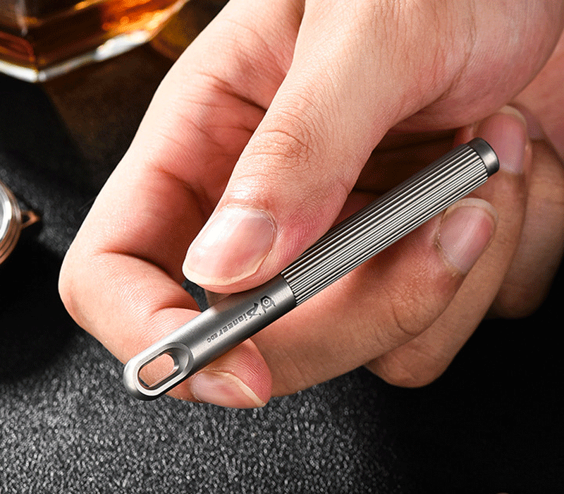 TC4 Titanium Alloy Keychain Ballpoint Pen Pocket Signature Pen Outdoor EDC Tools 07FC0E-D4 - KOEEK