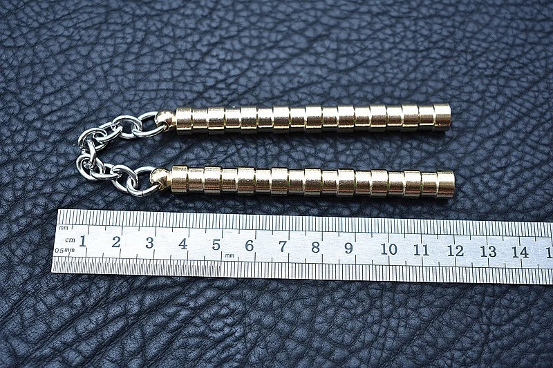 Brass Begleri Fidget Nunchakus Finger Skill Exercise Paracord Worry Bead Toys 07FC0E-D4 - KOEEK