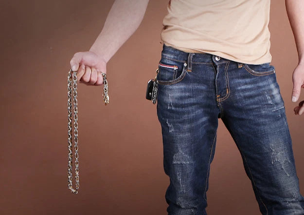 Tactical Steel Whip Kung Fu Bracelet Whip Necklace Waist Chain Car Pendant 07FC0E-D4 - KOEEK
