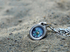 EDC Mini Titanium Keychain Compass for Outdoor Camping Travel Necklace Pendant 07FC0E-D4 - KOEEK