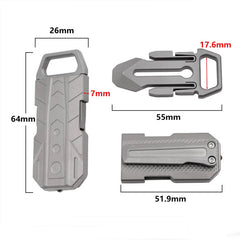 EDC Titanium Belt Buckle Portable Men's Belt Clip Waist Hang Keychain Crowbar 07FC0E-D4 - KOEEK