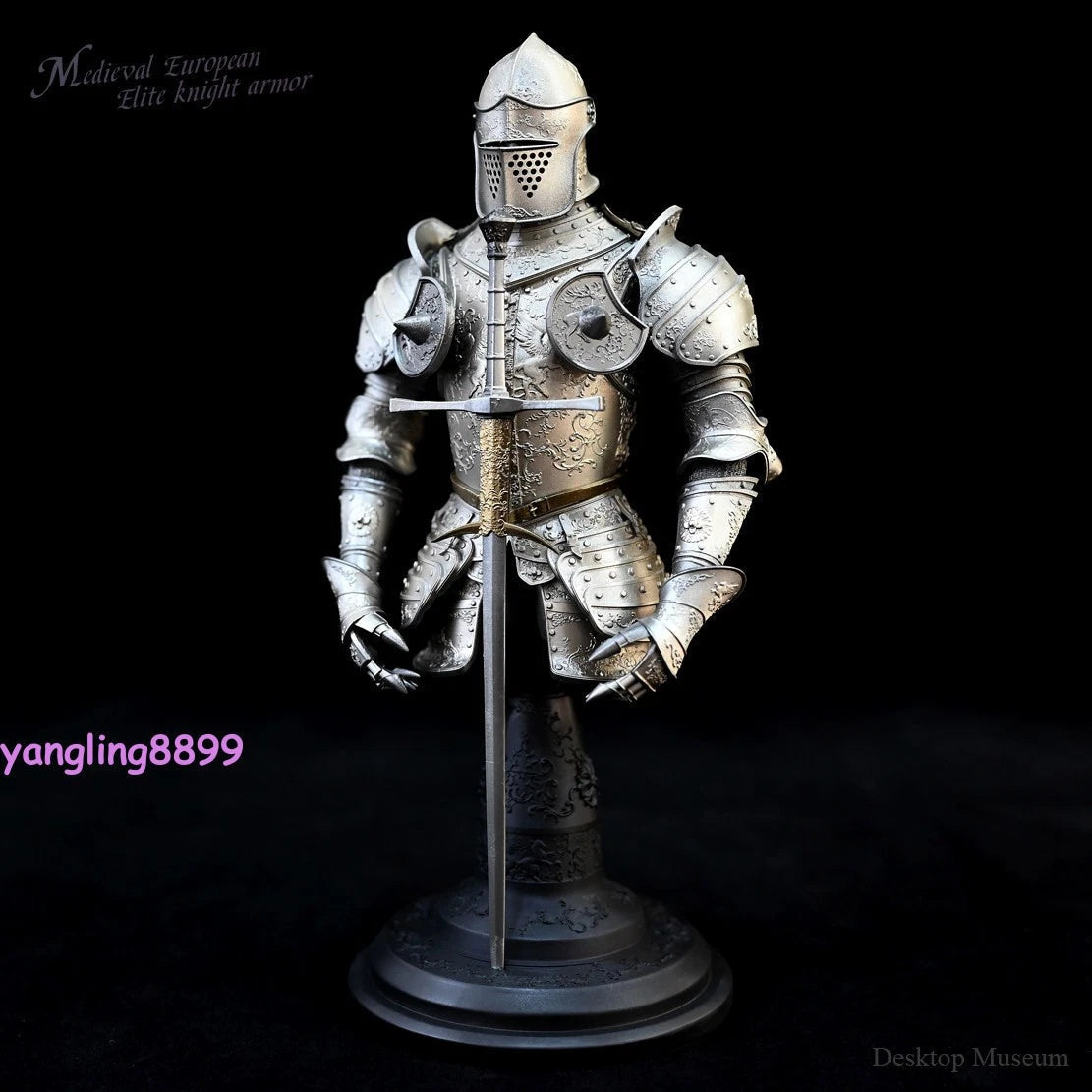 19cm European Medieval Knight Armor Resin Model Desk Decor Resin Figure Toy Gift 07FC0E-D4 - KOEEK