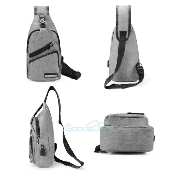 ny Bandolera Para Hombre Mochila er Bolso de Hombro Impermeable Con Puerto USB