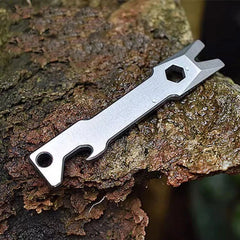 Titanium Alloy Pry Bar Crowbar Wrench Opener Keychain Outdoor Multi Tools EDC 07FC0E-D4 - KOEEK
