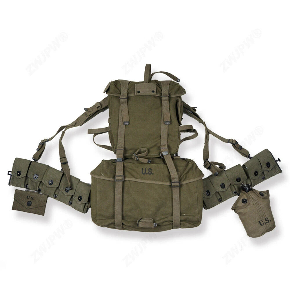 US Army WWII Korean War Army Soldier M1945 Field Combat Cargo Bag Pack Equipment 07FC0E-D4 - KOEEK