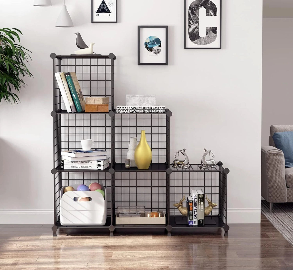 Wire Cube Storage Organizer, Closet Organizers and Storage, Metal 6 Cube Storage