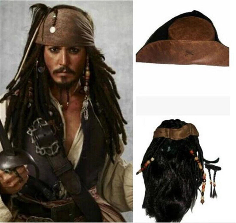 Cosplay Pirates of the Caribbean Jack Sparrow Full Suit Costume Outfit Coat Hot 07FC0E-D4 - KOEEK