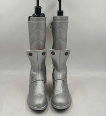 Kaiju No. 8 Kikoru Shinomiya Cosplay Shoes Silver Long Boots Costume Halloween 07FC0E-D4 - KOEEK