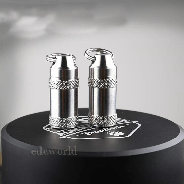 EDCTC4 Titanium Portable Keychain Waterproof Case Sealed Container Pendant Tool 07FC0E-D4 - KOEEK