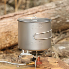 Outdoor Titanium Cup Folding Long Handle Titanium Water Cup With Cover 1100ml 07FC0E-D4 - KOEEK