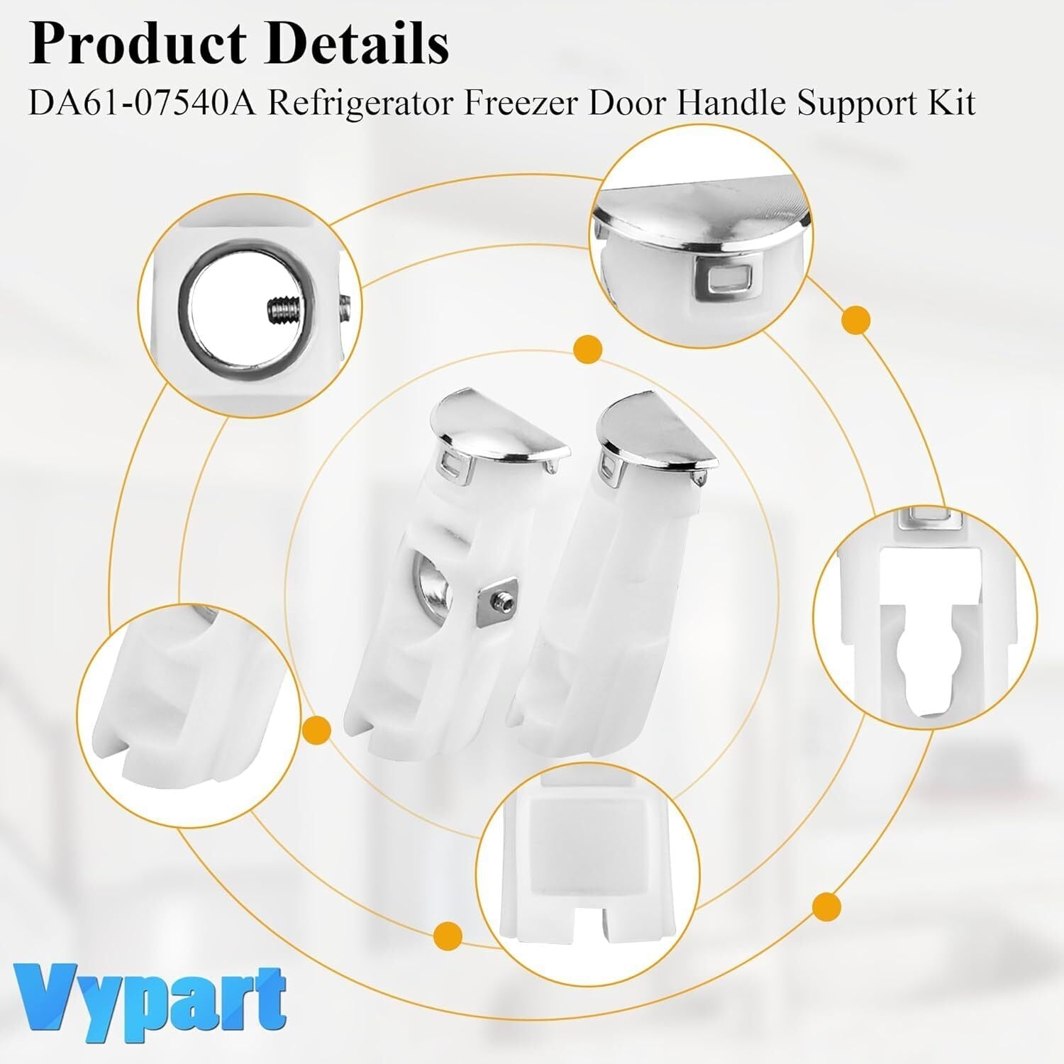 new DA61-07540A Door Handle Support Kit for Samsung Refrigerator - White 07FC0E-D4 - KOEEK