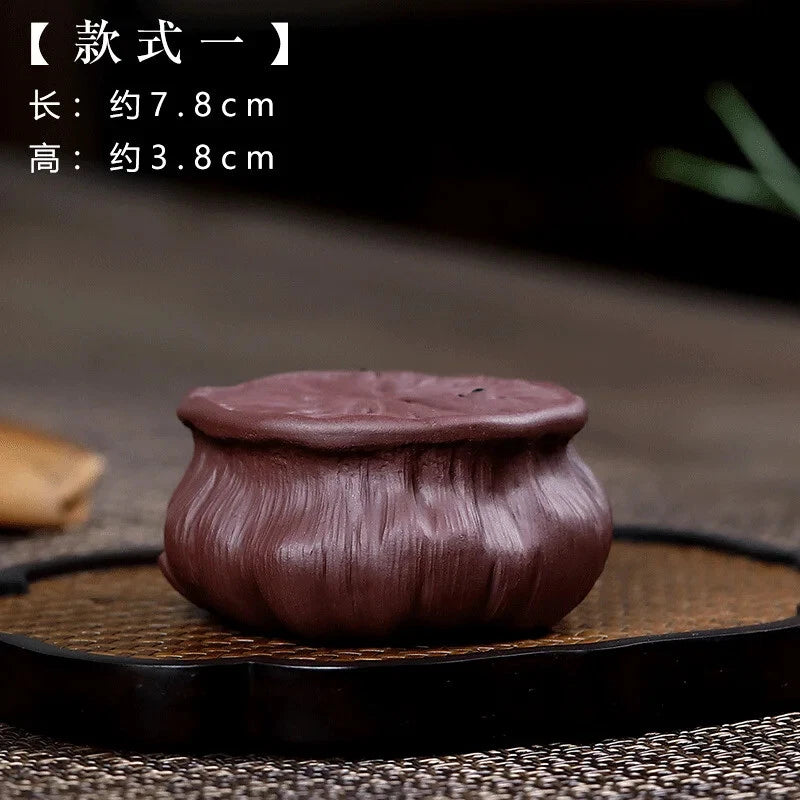 Purple Clay Tea Tray Tea Set Tea Set Decorated Purple Clay Lotus Heart Set 07FC0E-D4 - KOEEK