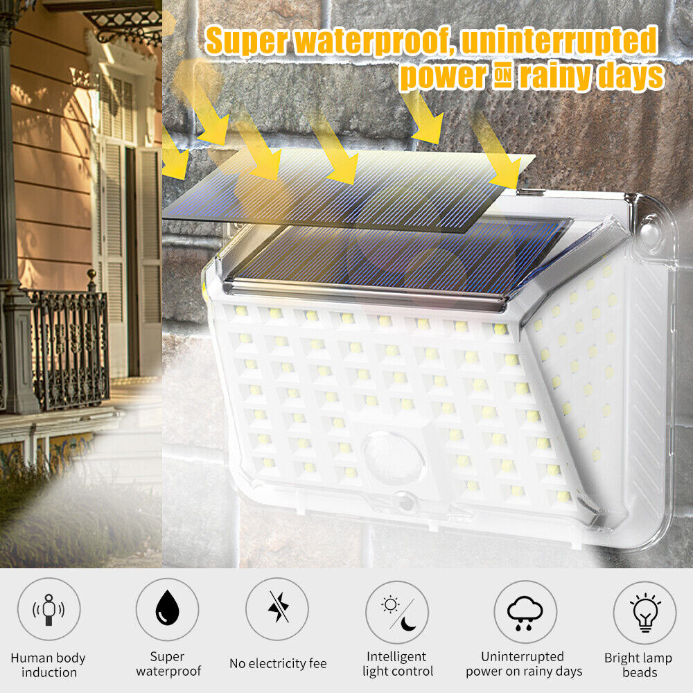 nye Solar Security Lights 4 Head 90000LM Motion Sensor Lights Justerbar Flood Light