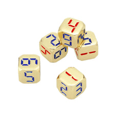Creative Dice Game Mahjong Tabletop Metal Number Dice 5 Pieces 07FC0E-D4 - KOEEK