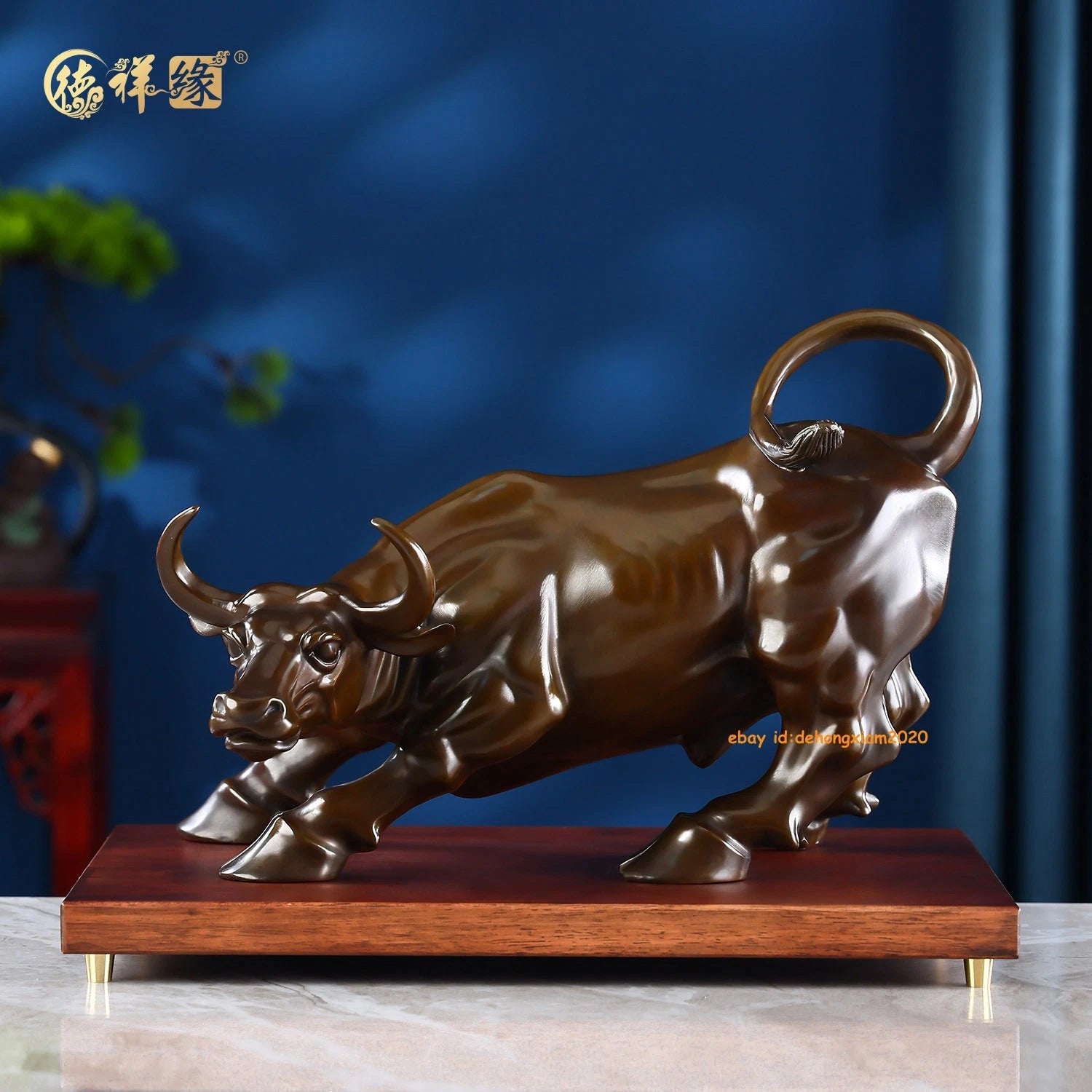 Brass Coffee Wall Street Bull OX Figure Statue Art Sculpture Office Home Decor 07FC0E-D4 - KOEEK