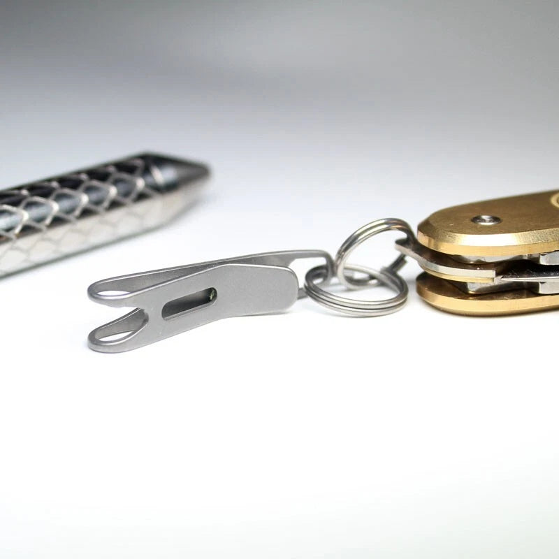 EDC Mini Titanium Alliy Portable Pocket Clip with Key Ring Universal Accessories 07FC0E-D4 - KOEEK