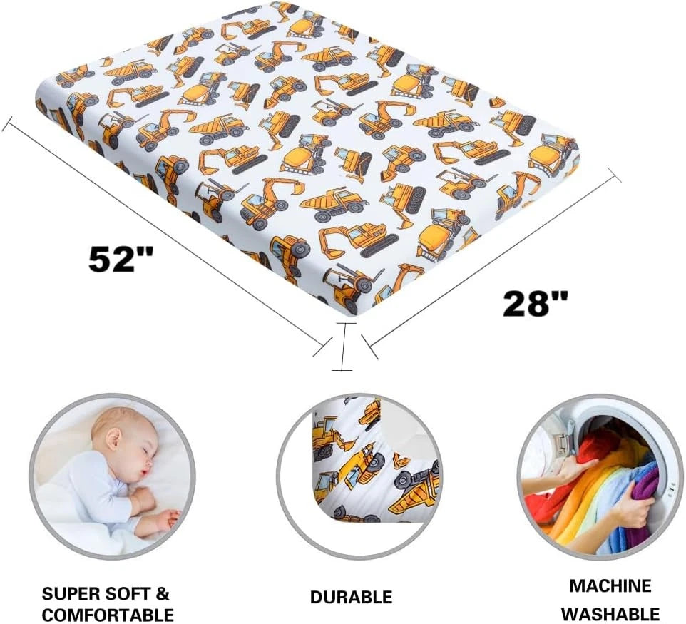 4-piece baby boy crib sheet set, soft and snug baby boy mattress cover 07FC0E-D4 - KOEEK