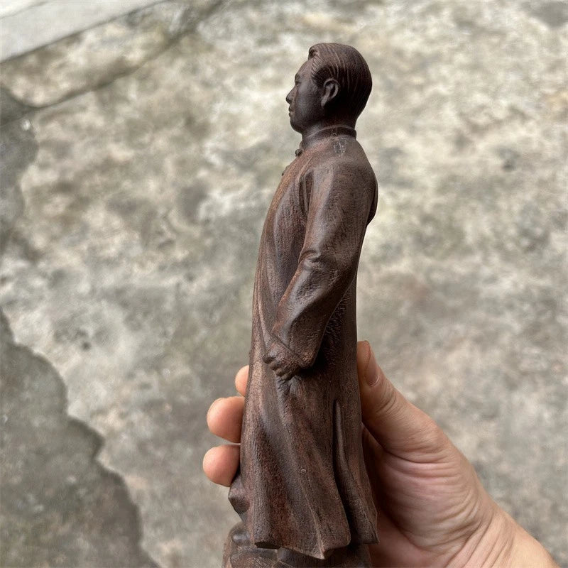 20cm Agarwood HandCarved Great Leader Politician Mao Zedong Home Decoration 07FC0E-D4 - KOEEK