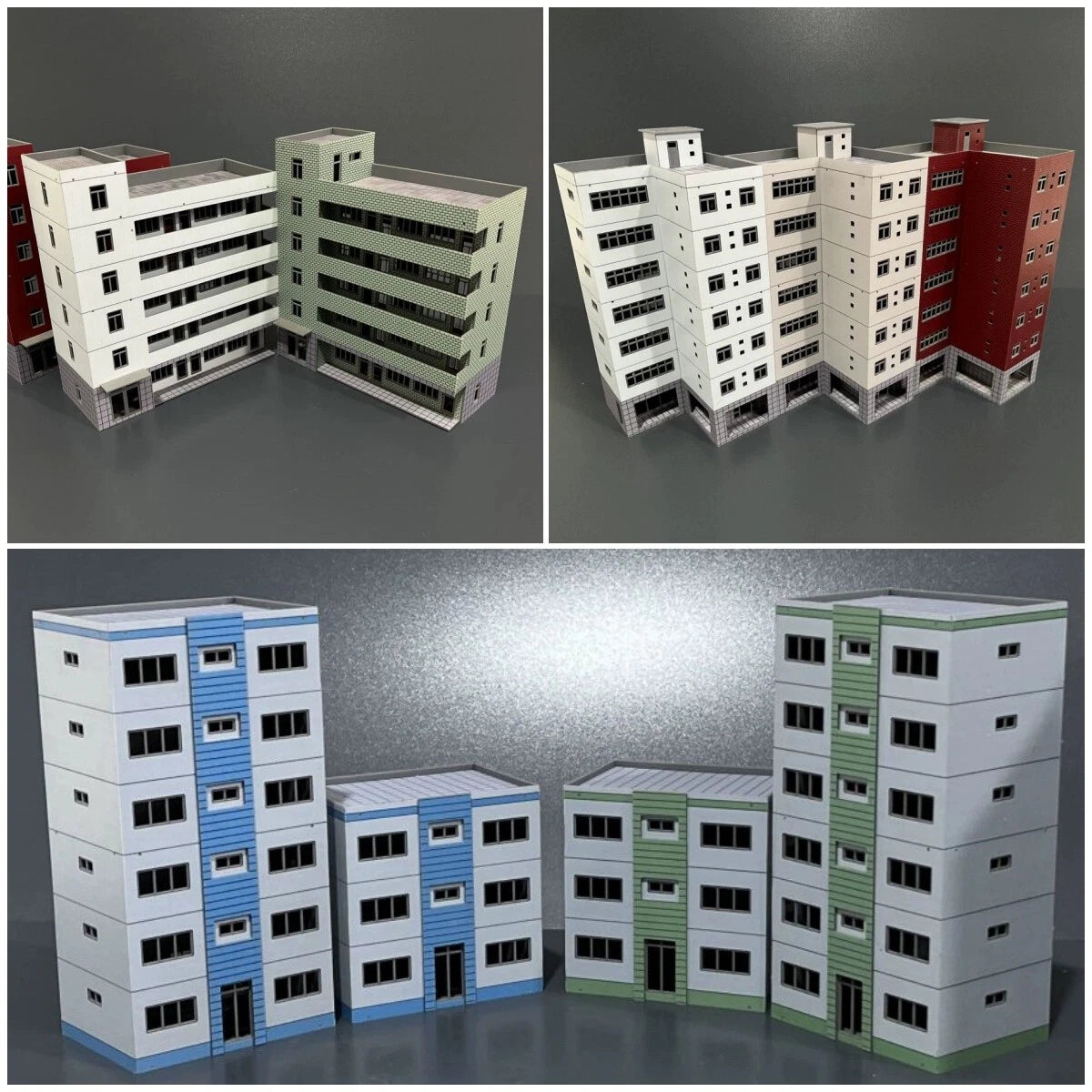 1: 87 Building High rise City Scene Model Train Railway Modern Office Kit Toy 07FC0E-D4 - KOEEK