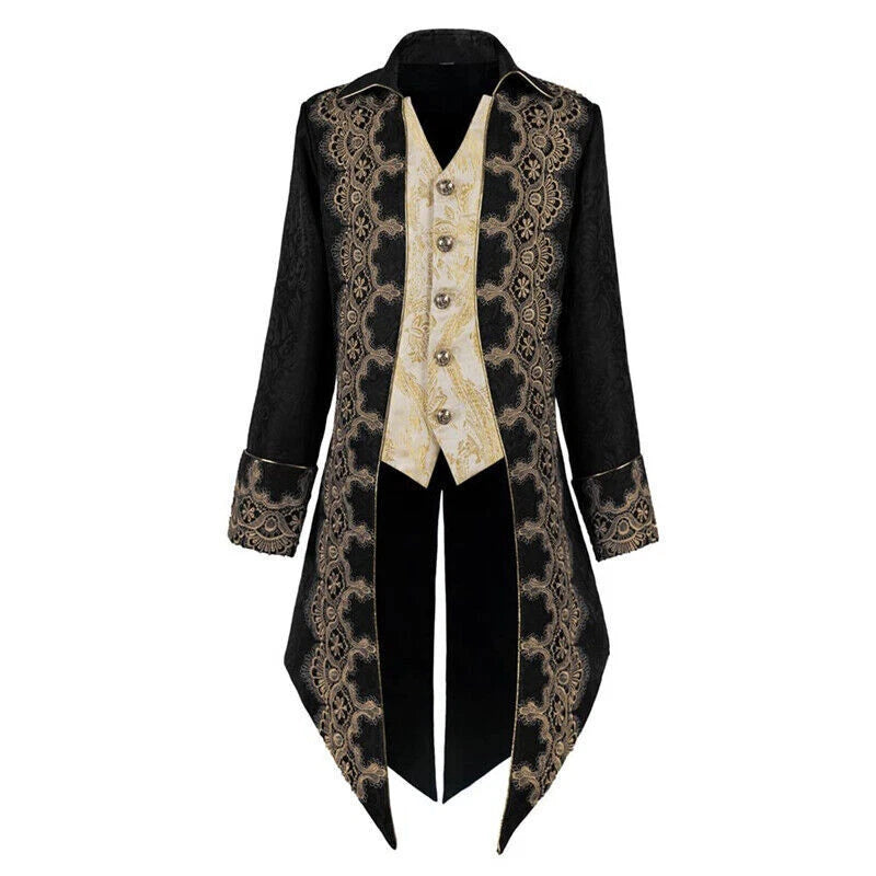 Medieval Mens Vintage Jacquard Jacke Gothic Coat Uniform Cosplay Costume Tuxedo 07FC0E-D4 - KOEEK