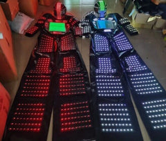 7 Color Change LED Robot Clothes Helmet Suit DJ Performance Costume Party Show 07FC0E-D4 - KOEEK